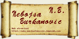 Nebojša Burkanović vizit kartica